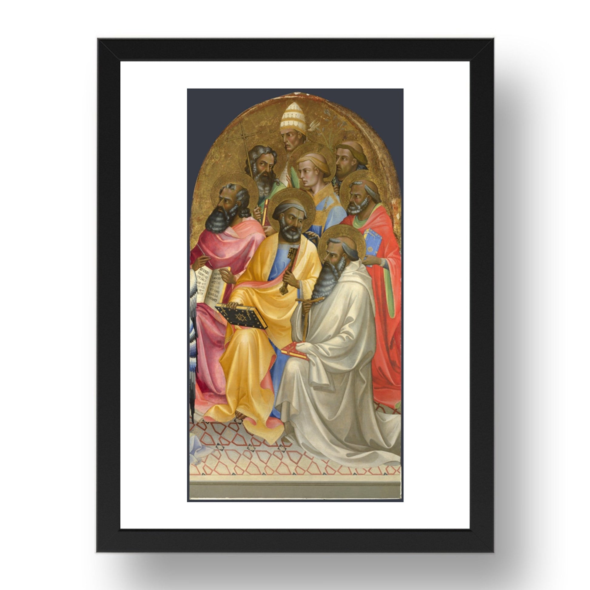 Lorenzo Monaco: Adoring Saints: Right Main Tier Panel, Poster in 17x13"(A3) Frame