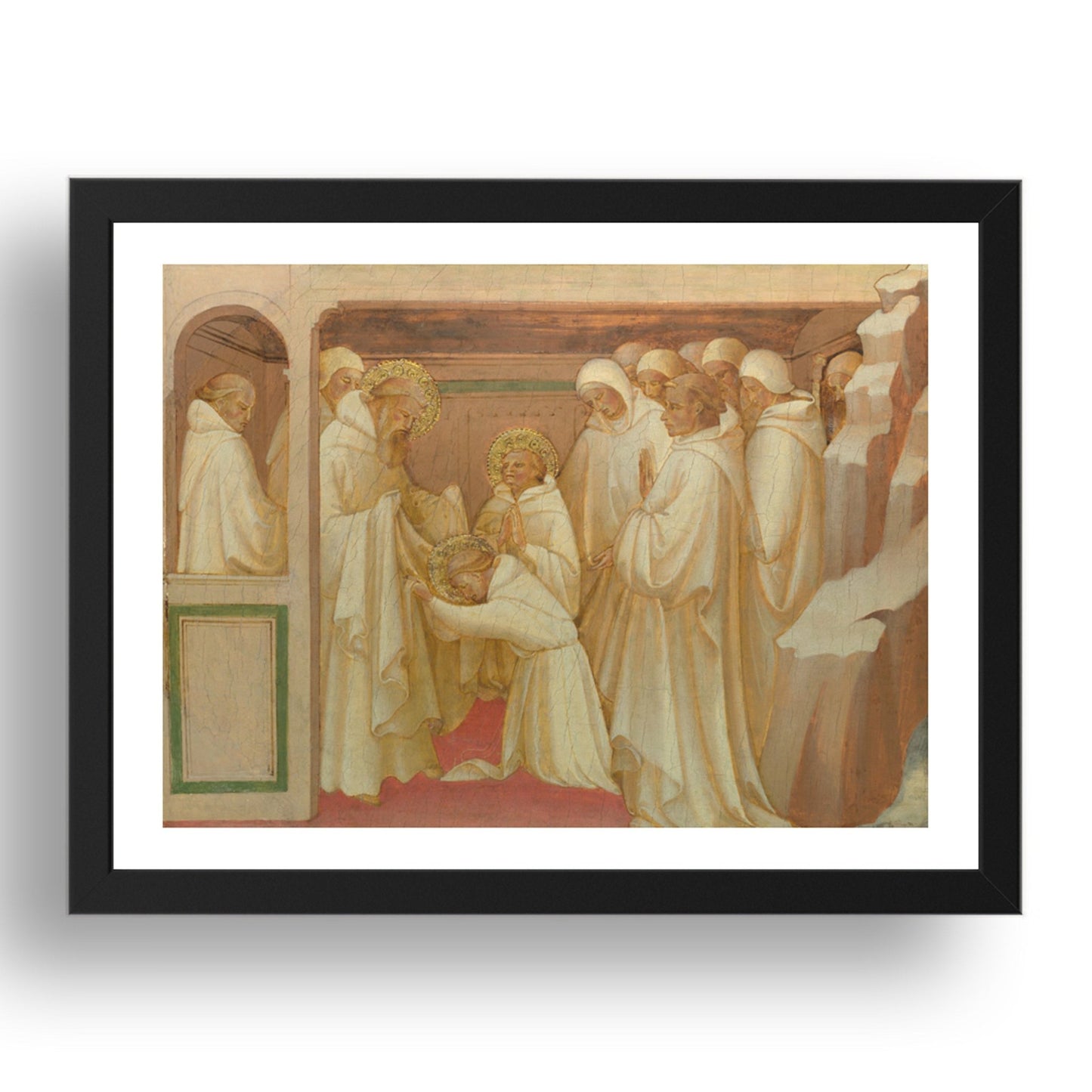 Lorenzo Monaco: Saint Benedict admitting Saints into the Order, Poster in 17x13"(A3) Frame
