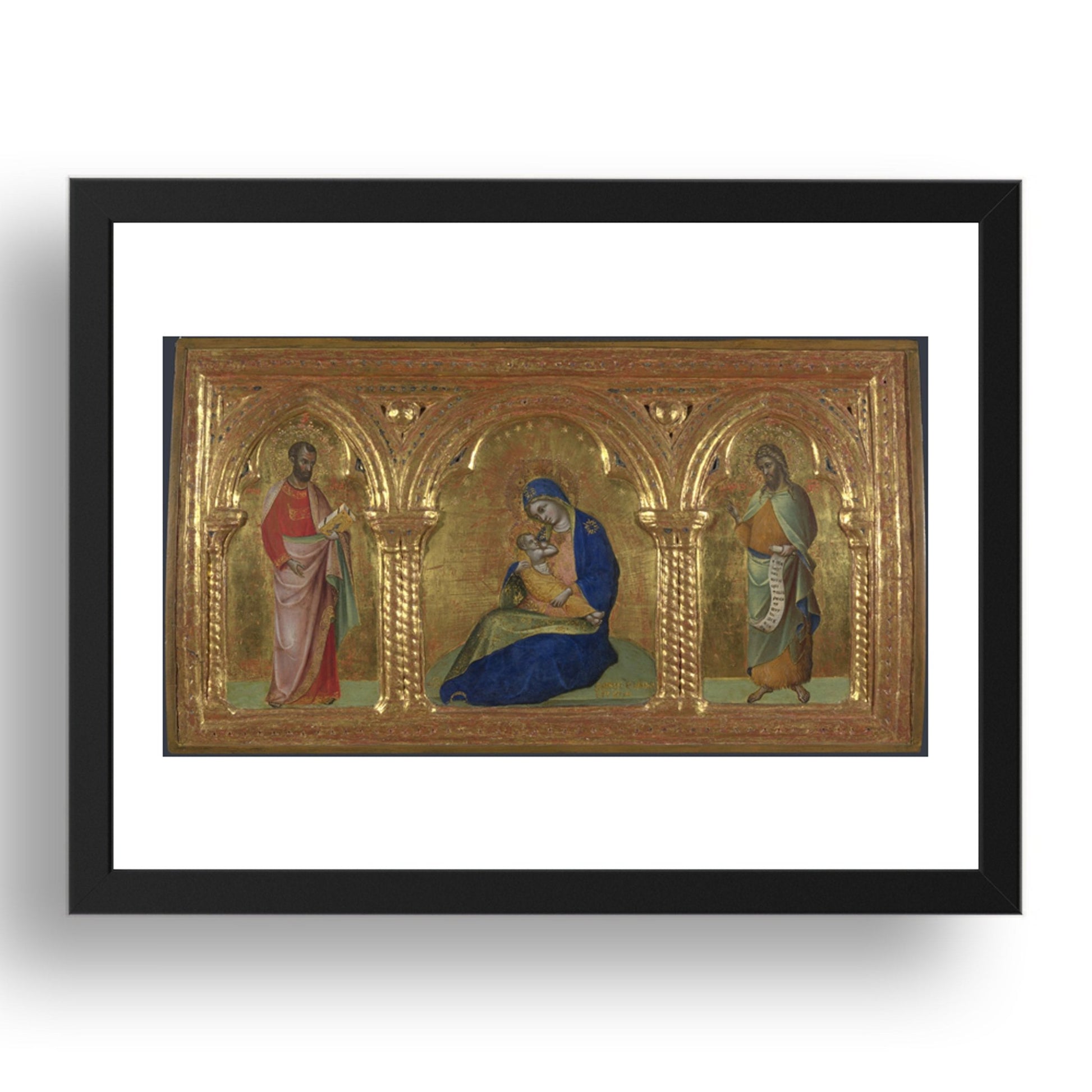 Lorenzo Veneziano: The Madonna of Humility with Saints Mark and John, Poster in 17x13"(A3) Frame
