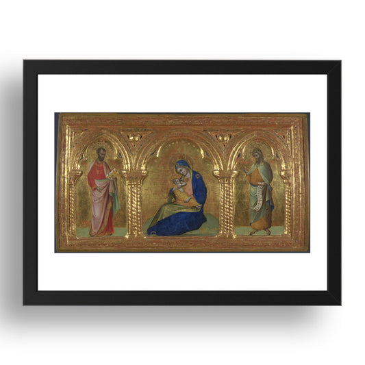 Lorenzo Veneziano: The Madonna of Humility with Saints Mark and John, Poster in 17x13"(A3) Frame