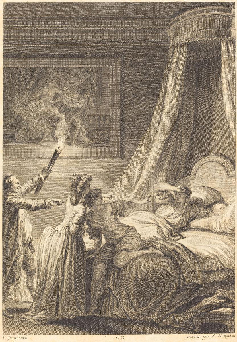 Louis-Michel Halbou and Antoine-Jean Duclos after Jean-Honor,16x12"(A3) Poster