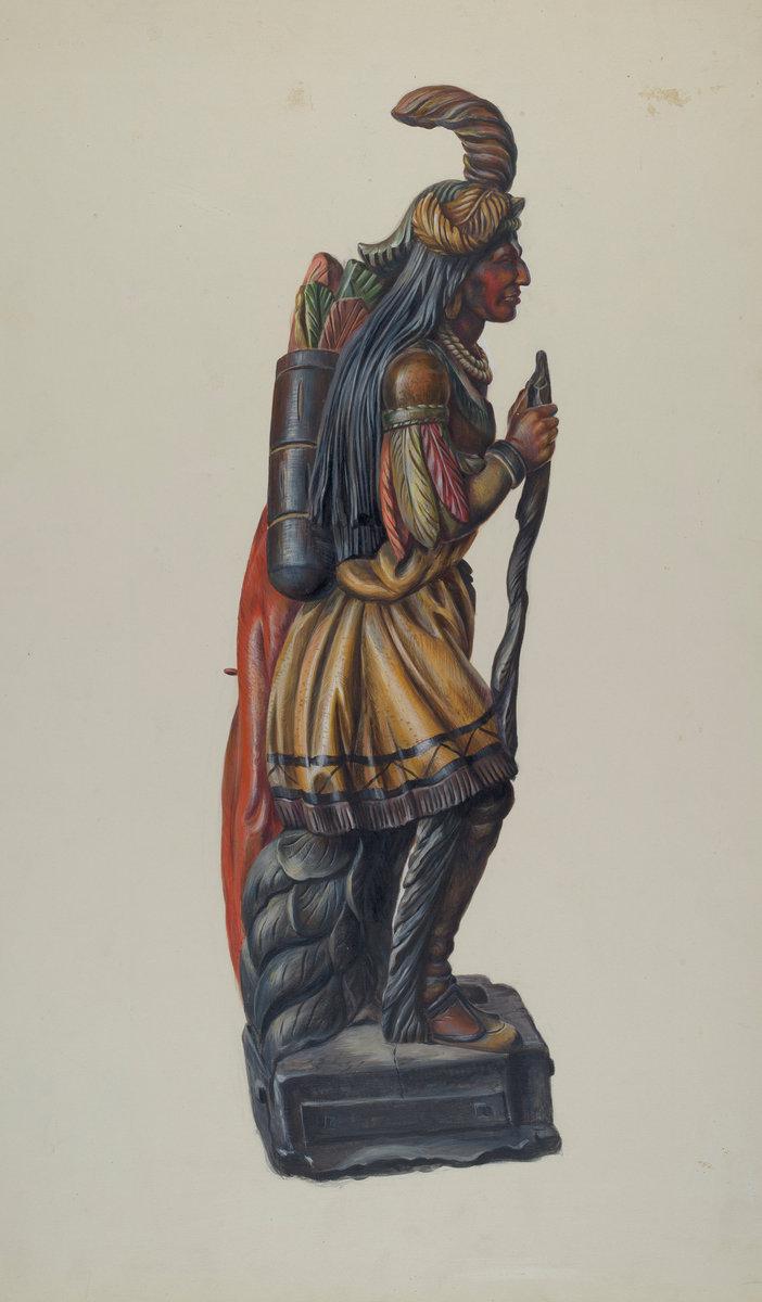 Louis Plogsted:Cigar Store Indian,16x12"(A3) Poster