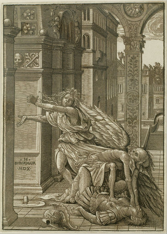 Lovers Surprised by  Death, vintage artwork by Hans Burgkmair, A3 (16x12") Poster Print