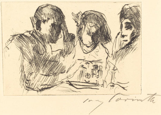 Lovis Corinth:Chess Players (Schachspiel),16x12"(A3) Poster