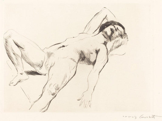 Lovis Corinth:Reclining Female Nude - I  (Liegender Weiblich,16x12"(A3) Poster