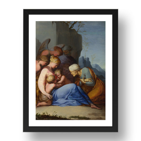 Lubin Baugin: The Holy Family with Saints and Angels, Poster in 17x13"(A3) Frame