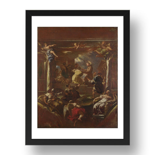 Luca Giordano: Saint Anthony of Padua restores the Foot of a Man, Poster in 17x13"(A3) Frame