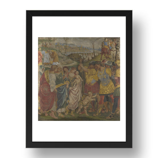 Luca Signorelli: Coriolanus persuaded by his Family to spare Rome, Poster in 17x13"(A3) Frame