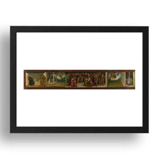 Luca Signorelli: Predella: Esther, and Life of Saint Jerome, Poster in 17x13"(A3) Frame