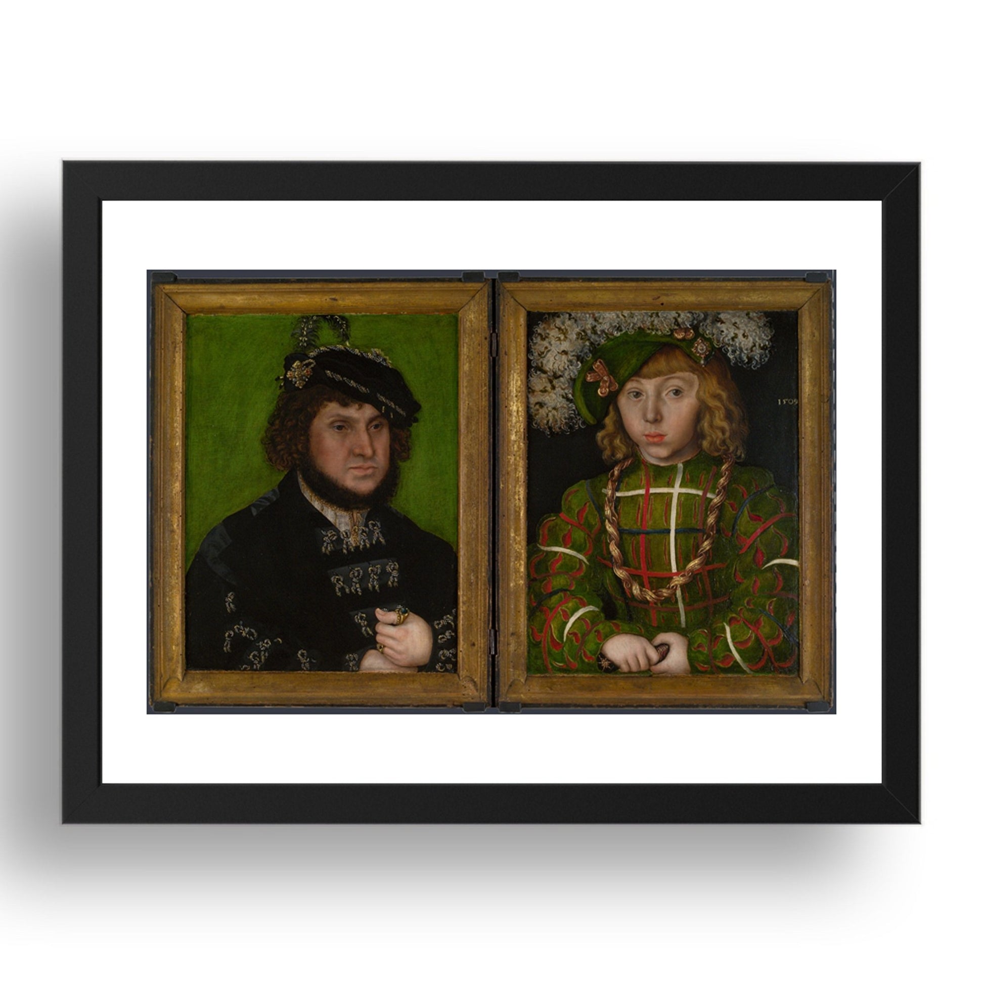 Lucas Cranach the Elder: Diptych: Two Electors of Saxony, Poster in 17x13"(A3) Frame