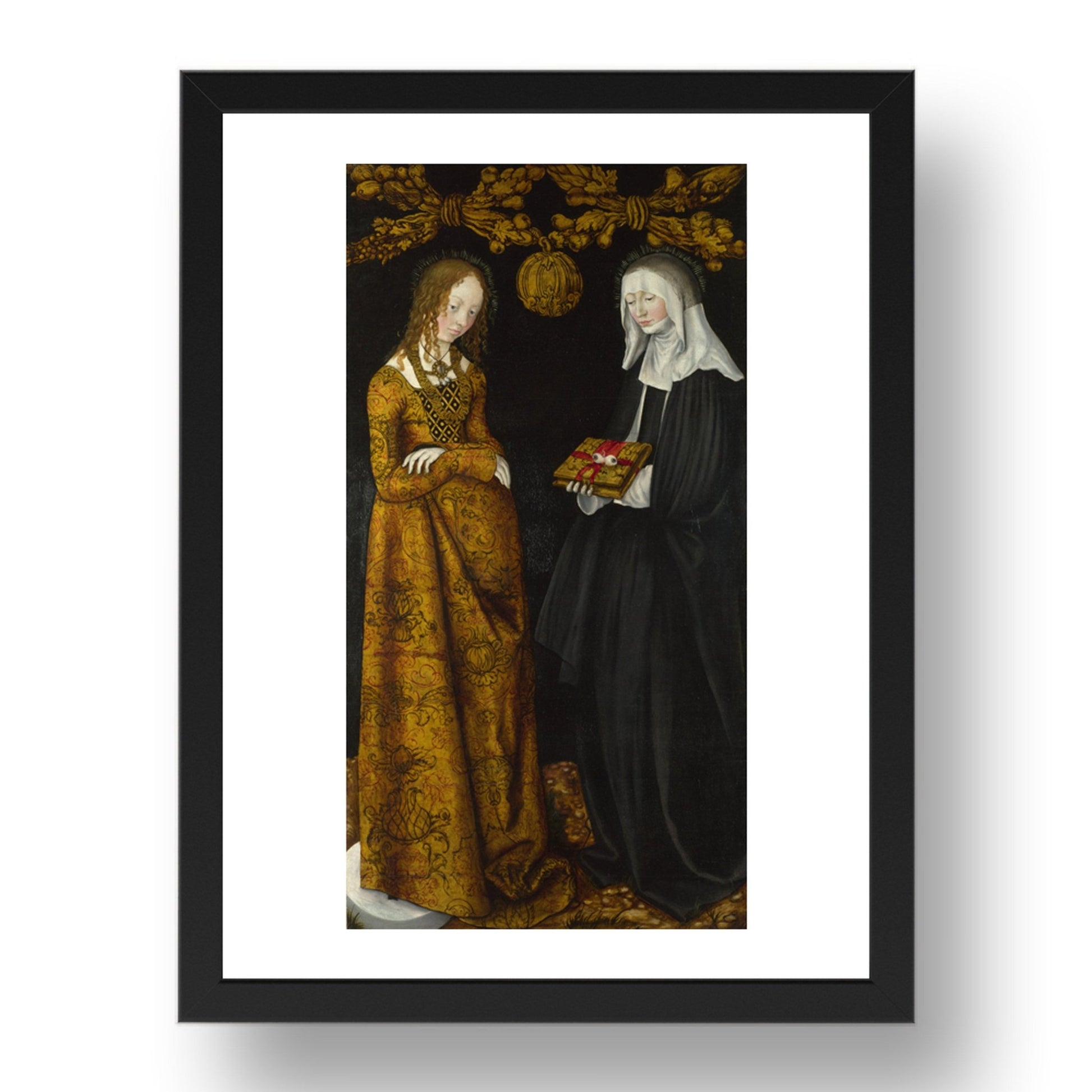 Lucas Cranach the Elder: Saints Christina and Ottilia, Poster in 17x13"(A3) Frame