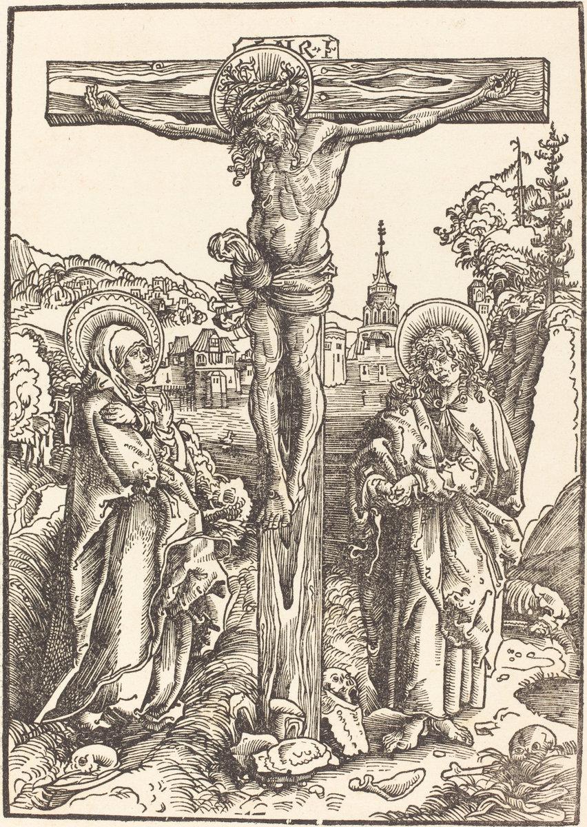 Lucas Cranach the Elder:Christ on the Cross Between the Virg,16x12"(A3) Poster