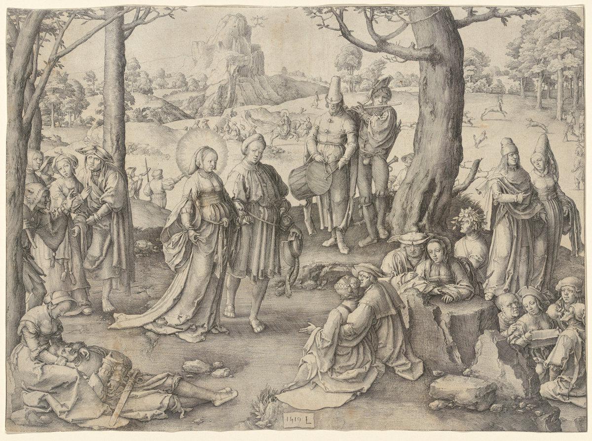 Lucas van Leyden:The Dance of Saint Mary Magdalene,16x12"(A3) Poster