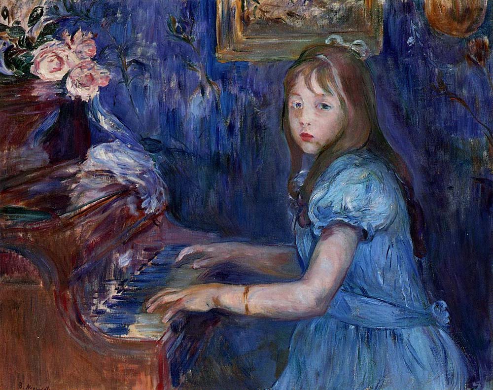 Lucie Leon at the Piano - 1892 - by Berthe Morisot, vintage art, modern poster print