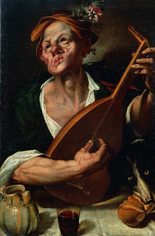 Lute Player, vintage artwork by Bartolomeo Passarotti, A3 (16x12") Poster Print
