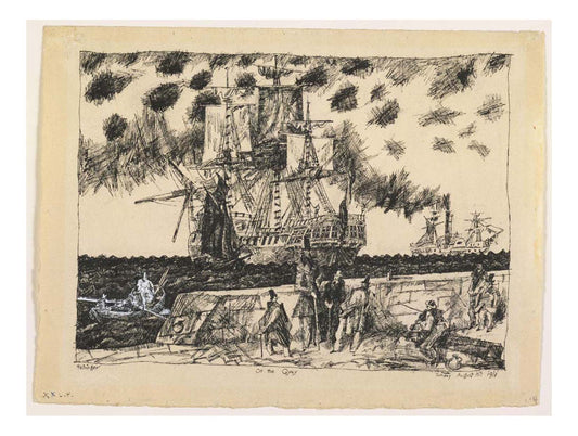 Lyonel Feininger - On the Quay, 16x12" (A3) Poster Print