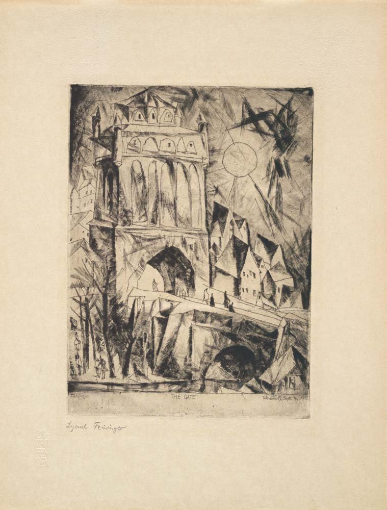 Lyonel Feininger - The Gate,portfolio Die Schaffenden, 1, no. 1 vintage art, A3 (16x12")  Poster Print 