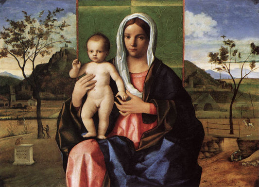 Madonna and Child Blessing, vintage artwork by Giovanni Bellini, A3 (16x12") Poster Print