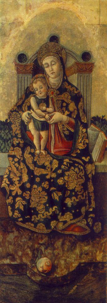 Madonna and Child (center panel from altarpiece), vintage artwork by Vittore Crivelli, A3 (16x12") Poster Print