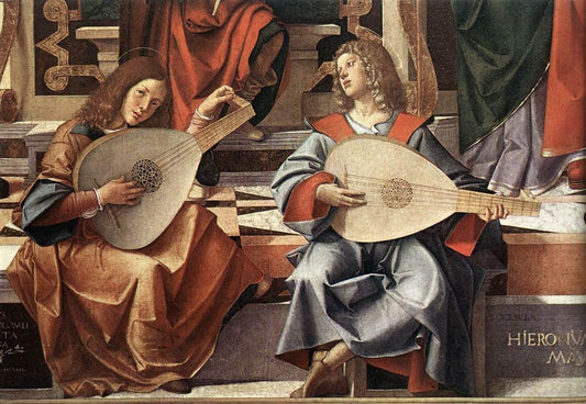 Madonna and Child Enthroned with Saints (detail), vintage artwork by Bartolomeo Montagna, A3 (16x12") Poster Print