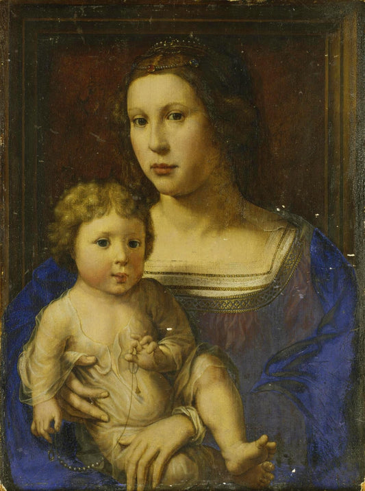Madonna and Child (Replica), vintage artwork by Jan Gossaert, A3 (16x12") Poster Print
