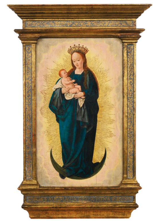 Madonna and Child Standing on a Half Moon, vintage artwork by Attributed to Quentin Massys, A3 (16x12") Poster Print