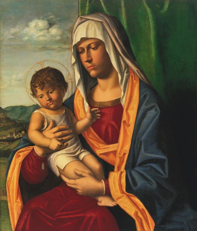 Madonna and Child (The Quincy Shaw Madonna), vintage artwork by Cima da Conegliano, A3 (16x12") Poster Print