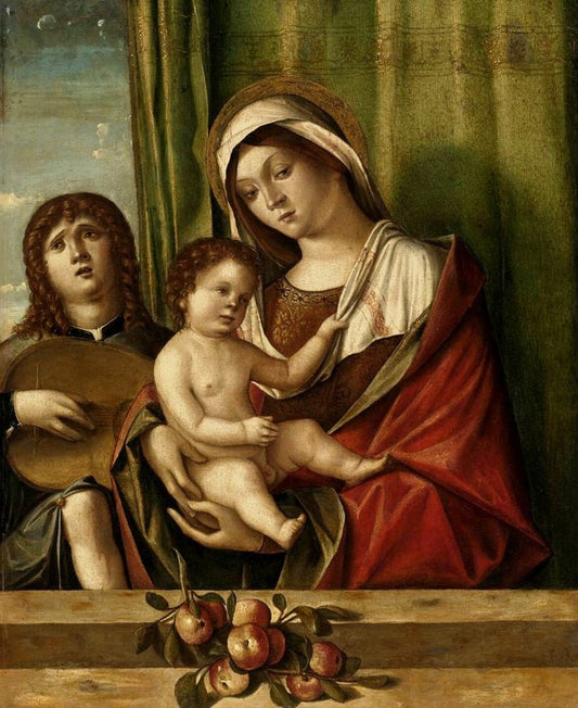 Madonna and child, vintage artwork by Niccolo Rondinelli, A3 (16x12") Poster Print