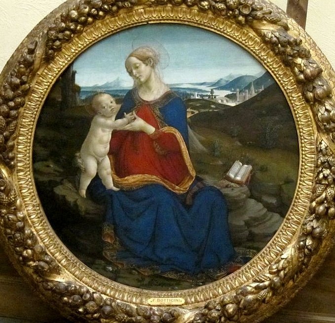 Madonna and Child with a Breviary, vintage artwork by Francesco Botticini, A3 (16x12") Poster Print