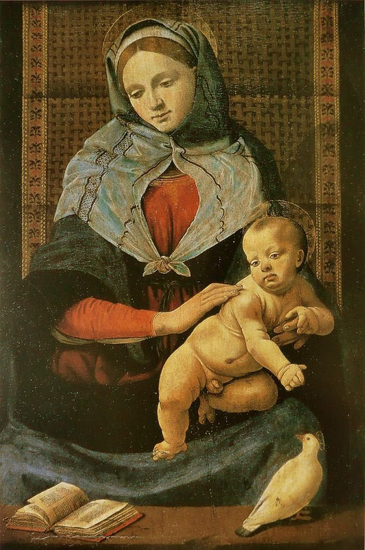 Madonna and Child with a Dove, vintage artwork by Piero di Cosimo, A3 (16x12") Poster Print