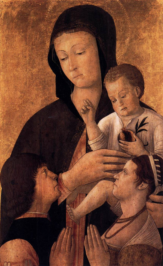 Madonna and Child with Donors, vintage artwork by Gentile Bellini, A3 (16x12") Poster Print