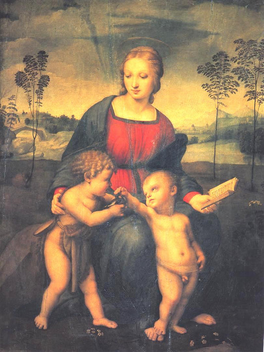 Madonna and Child with John the Baptist, vintage artwork by Raphael, A3 (16x12") Poster Print