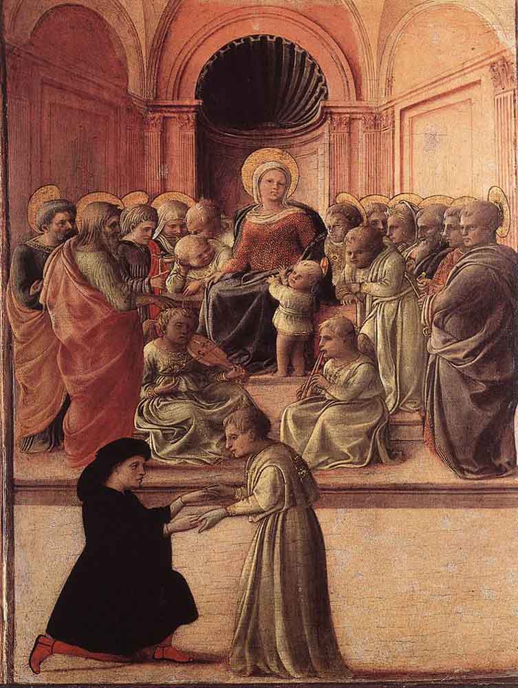 Madonna and Child with Saints and a Worshipper, vintage artwork by Fra Filippo Lippi, A3 (16x12") Poster Print