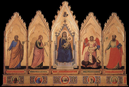 Madonna and Child with Saints (Polyptych), vintage artwork by Giotto, A3 (16x12") Poster Print