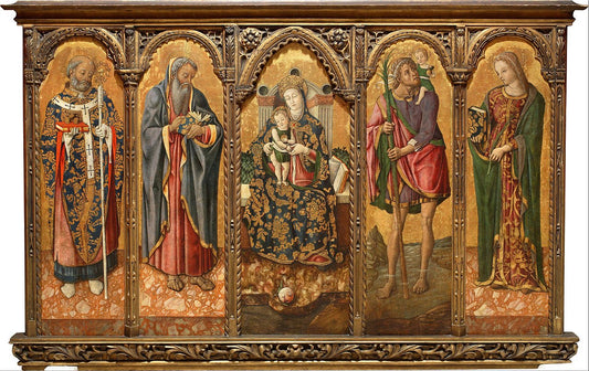 Madonna and Child with Saints (polyptych), vintage artwork by Vittore Crivelli, A3 (16x12") Poster Print