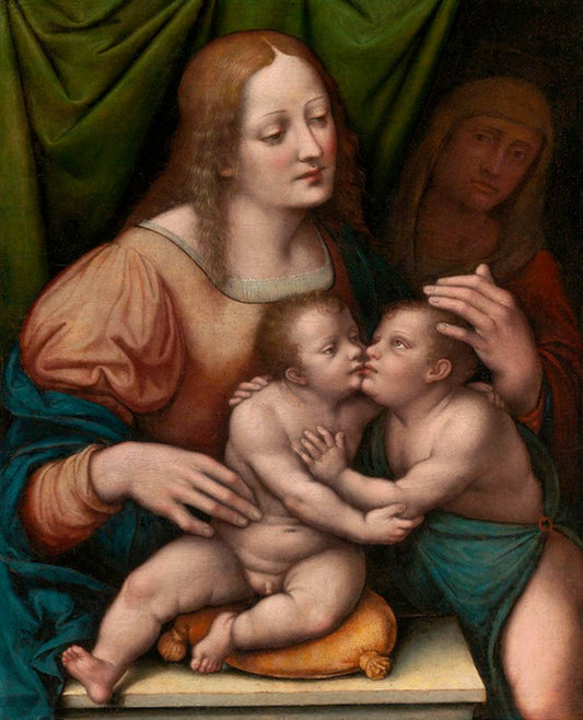 Madonna and Child with St Elizabeth and the Infant St John the Baptist, vintage artwork by Giampietrino, A3 (16x12") Poster Print