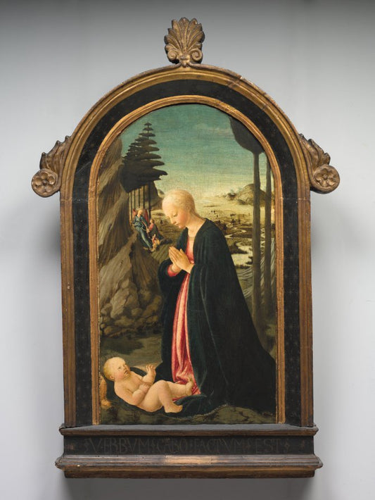 Madonna and Child with Tobias and the Angel Raphael, vintage artwork by Francesco Botticini, A3 (16x12") Poster Print