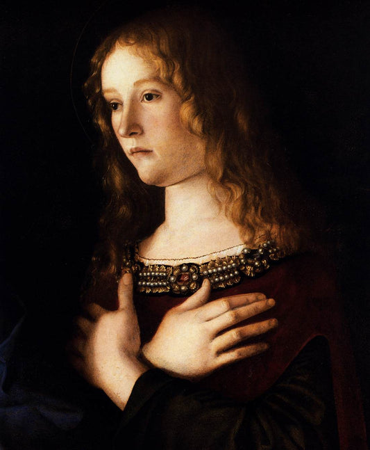 Madonna and Child with Two Saints (detail), vintage artwork by Giovanni Bellini, A3 (16x12") Poster Print