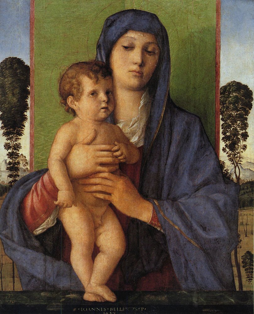 Madonna degli Alberetti, vintage artwork by Giovanni Bellini, A3 (16x12") Poster Print