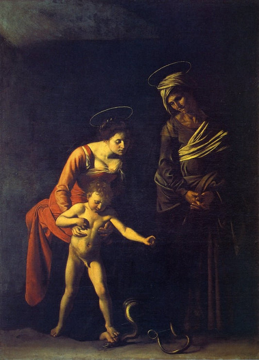 Madonna dei Palafrenieri, vintage artwork by Caravaggio, 12x8" (A4) Poster