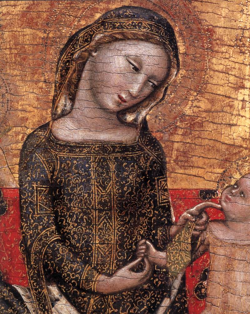 Madonna dell Umilità (Madonna of Humility) detail, vintage artwork by Vitale da Bologna, A3 (16x12") Poster Print