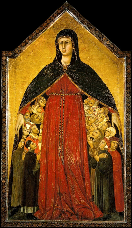 Madonna della Misericordia (Madonna of Mercy), vintage artwork by Simone Martini, A3 (16x12") Poster Print