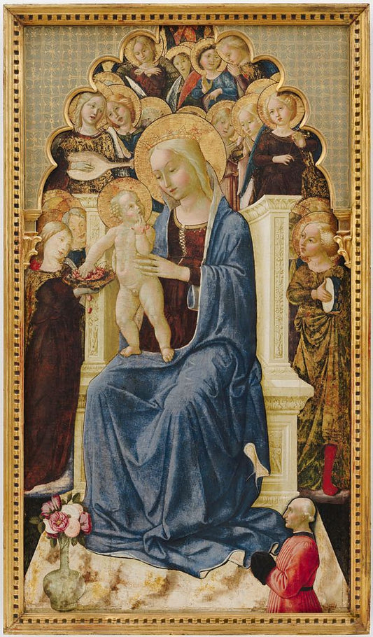 Madonna Enthroned (from Triptych), vintage artwork by Niccolò da Foligno, A3 (16x12") Poster Print