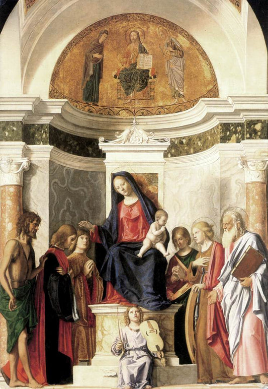 Madonna Enthroned with the Child, vintage artwork by Cima da Conegliano, A3 (16x12") Poster Print