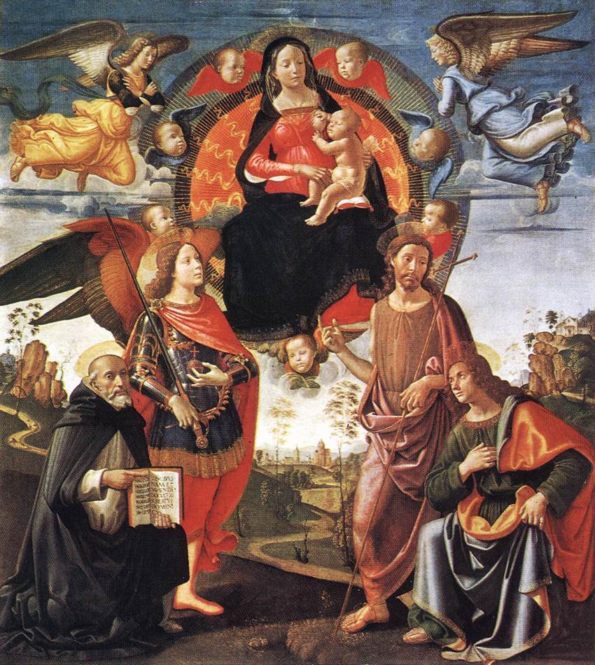 Madonna in Glory with Saints, vintage artwork by Domenico Ghirlandaio, A3 (16x12") Poster Print