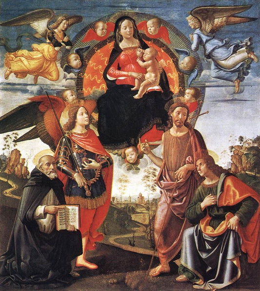 Madonna in Glory with Saints, vintage artwork by Domenico Ghirlandaio, A3 (16x12") Poster Print