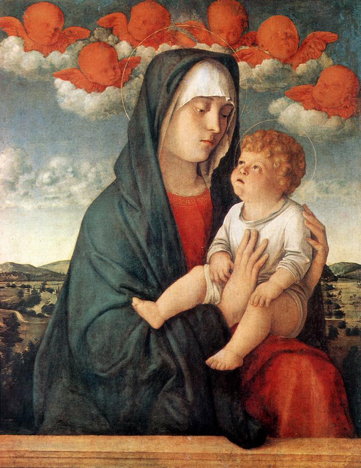Madonna of Red Angels, vintage artwork by Giovanni Bellini, A3 (16x12") Poster Print