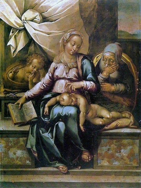 Madonna of Silence, vintage artwork by Bartolomeo Passarotti, A3 (16x12") Poster Print