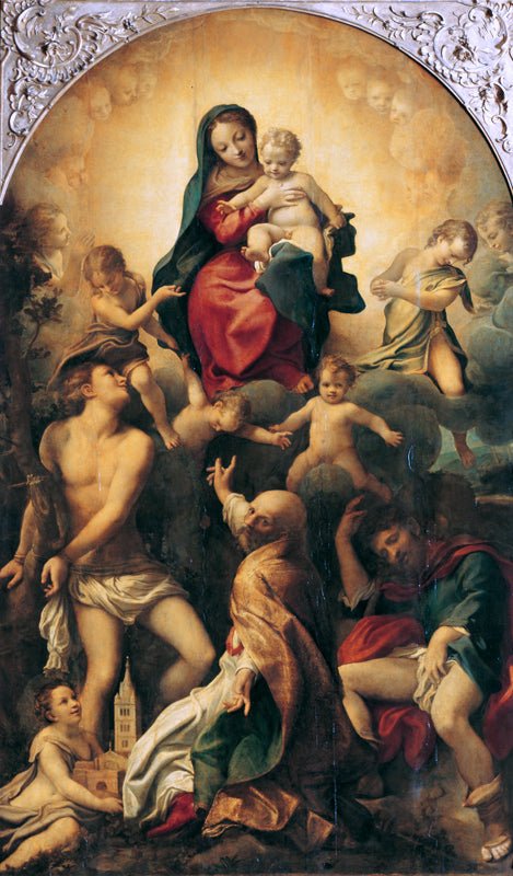 Madonna of St Sebastian, vintage artwork by Correggio, A3 (16x12") Poster Print