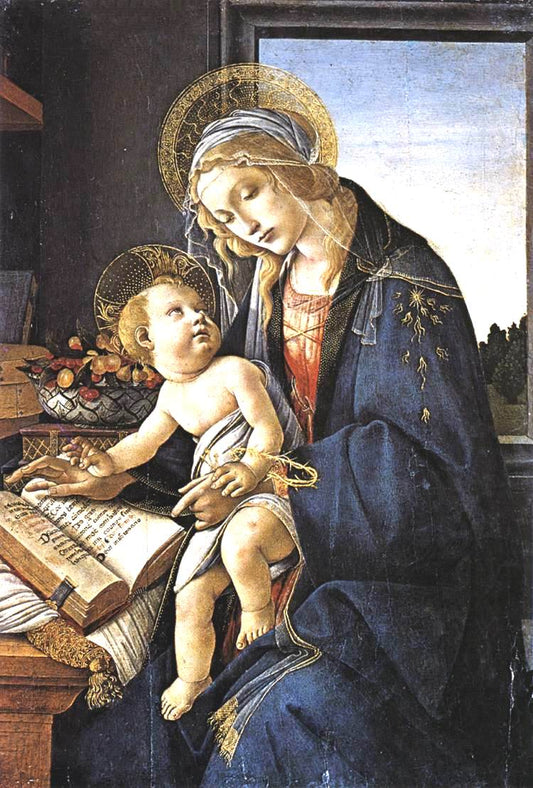 Madonna of the Book (Madonna del Libro), vintage artwork by Sandro Botticelli, A3 (16x12") Poster Print